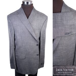 Jack Victor Gibson SPJ Sport Coat Mens 48L Wool Basketwave 2-Button Casual NWOT